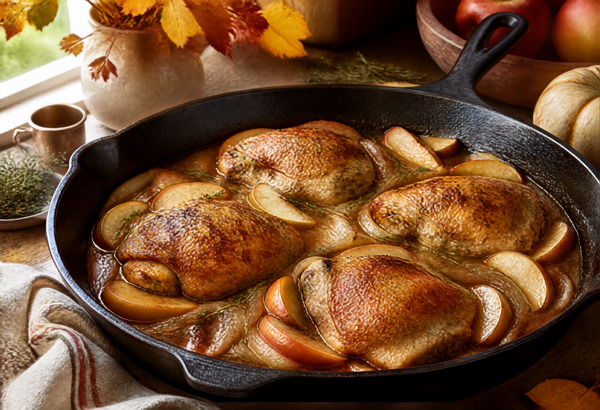 One-Pan Apple Cider Chicken Dinner