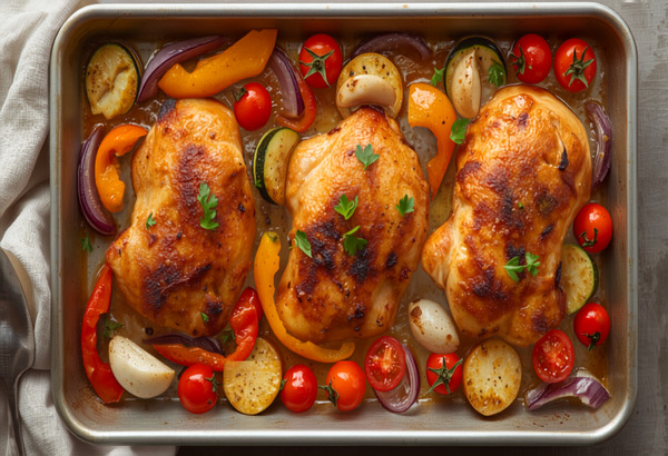 One-Pan Lemon-Herb Chicken with Summer Vegetables
